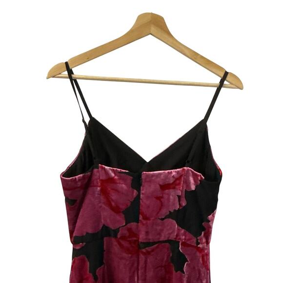 Hutch Floral Crushed Velvet High Low Ruffle Dress Pink Size 2 - Picture 11 of 13